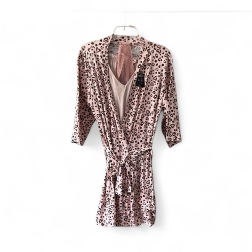 Cozy Couture  leopard Print Gown and Robe Set MEDIUM
